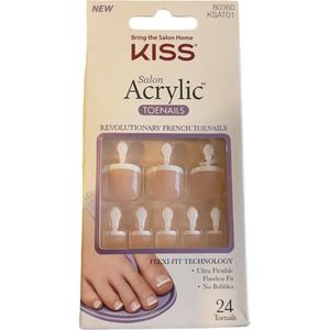 NWT KISS Salon Acrylic French Nail Toenail - Walk Away